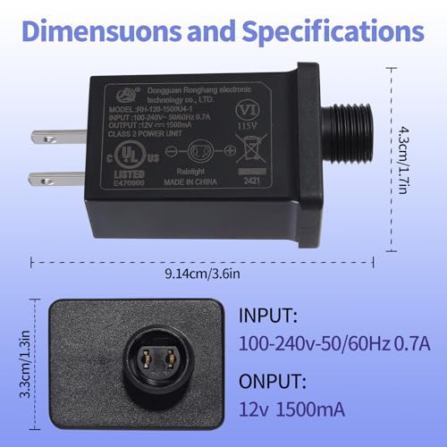 4-Pack Outdoor Inflatable Yard Light Adapter 12V 1.5A Power Supply - Variation 4