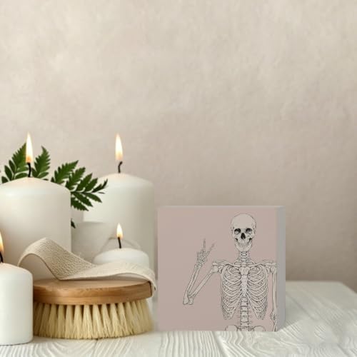 Halloween Gothic Skeleton Wooden Sign Decor - Variation of Gothic Skeleton