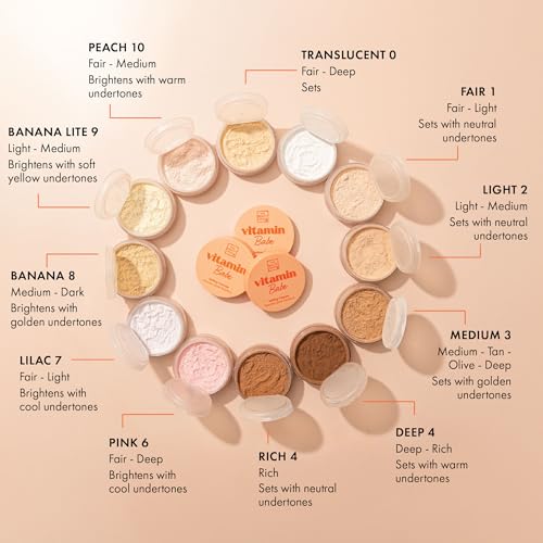 Translucent Vitamin Babe Setting Powder - Talc-Free Loose Face Powder - Flawless Finish