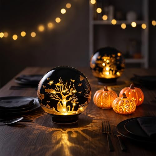 Halloween Rotating Lamp with Timer - Spooky Figurine Light - Halloween