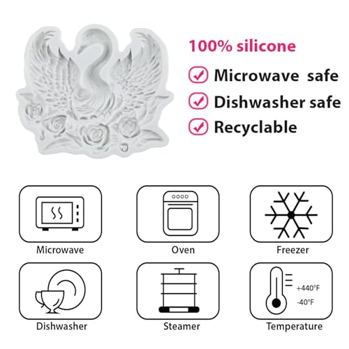 Swan Silicone Fondant Mold for Cake Decorating - Style F