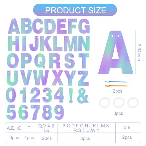 Rainbow Purple Double-Sided DIY Letter Banner for Party Decorations - 116 PCS
