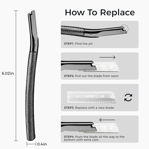 Eyebrow Razor for Women & Men - Precision Cover, Black