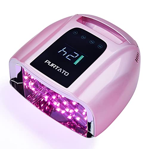 Rechargeable UV LED Nail Lamp 96W Portable Cordless with Timer & Sensor - Pink
