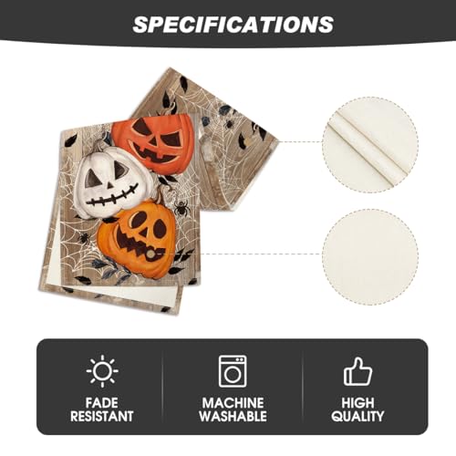 13x72 Inch Halloween Table Runner - Brown Polyester Home Party Decor