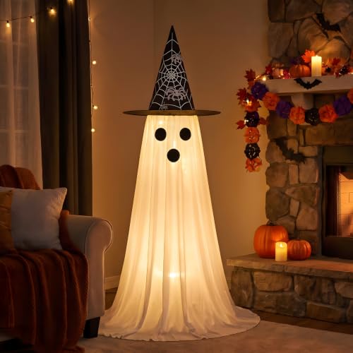 Light Up Ghost Decorations - Indoor Outdoor Halloween Halloween Decorations 2 Pack