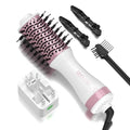 DAN Auto Dual Voltage Hair Dryer Brush(100V-240V),Travel Hair Dryer Brush with Multi-Function Plug Adapter,One Step Blow Dryer Brush and Styler Volumizer