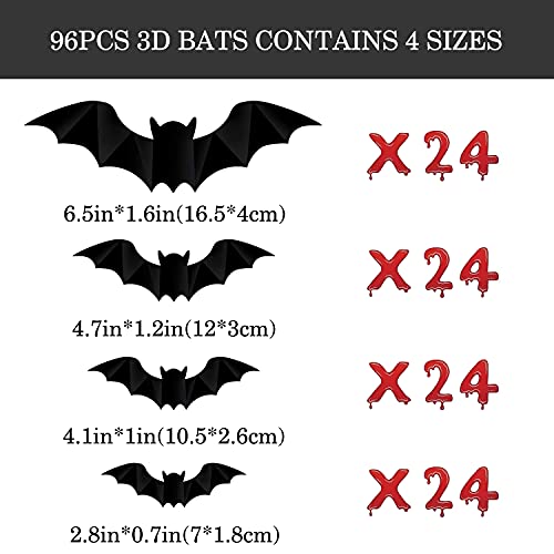 Halloween 3D Bat Wall Stickers Set - Realistic PVC Decoration for Party & Home