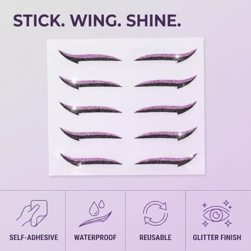 Colorful Reusable Waterproof Eyeliner Stickers for Eye Makeup & Cat Eye Looks