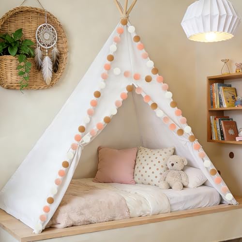 Boho Pom Pom Garland Set - Felt Ball Decor, 8M Length, 4 Strings, Stylish Party & Home Decoration