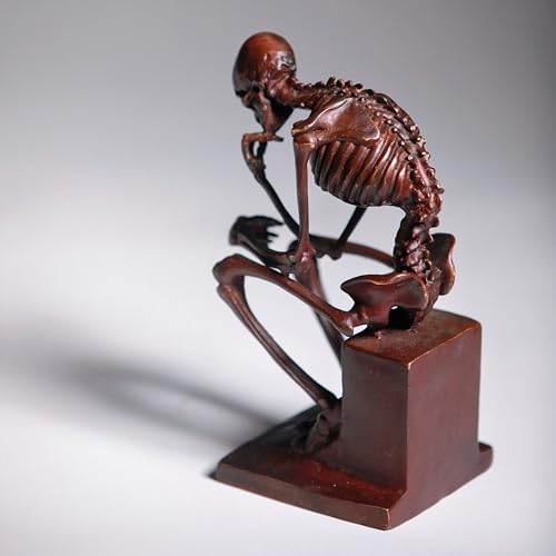 Bronze Skeleton Thinker Sculpture Halloween Halloween Art Home Decor