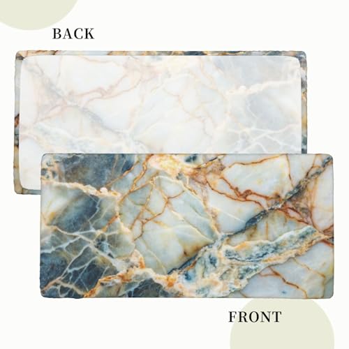 Natural and Golden Lines Marble Tablecloth for 5ft Rectangular Table - Washable & Waterproof