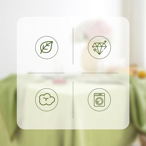 Linen Placemats Set of 4 - 14x19 Inch Natural Lime Green Rustic Table Mats