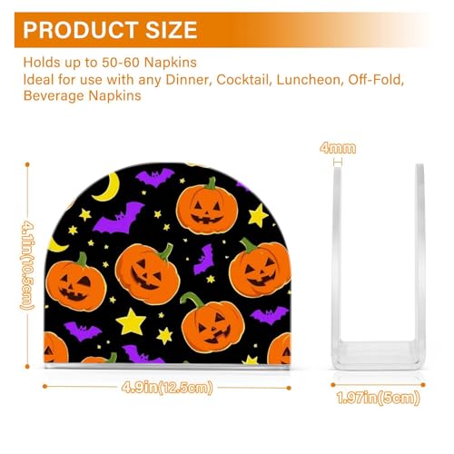Halloween Pumpkin Bat Acrylic Napkin Holder with Variation Multi 54.15
