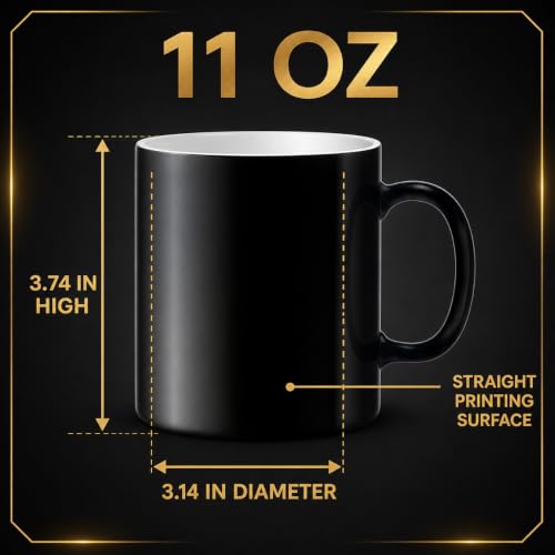 11oz Color Changing Sublimation Coffee Mug Set with White Boxes - Heat Reveal Magic Cups