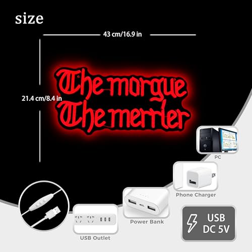 Dark Humor Gothic Neon Sign - Spooky LED Wall Decor for Bars & Rooms