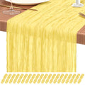 Light Yellow Cheesecloth Table Runner Set - 20 Pack Boho Gauze Decor