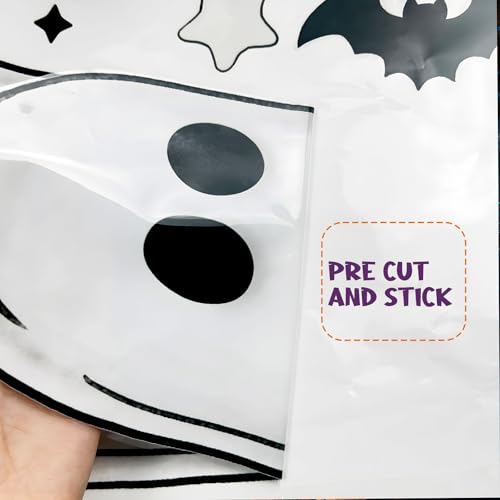 Halloween Ghost Window Clings Set – Large Spooky Decor for Indoor & Office Windows, 3 Sheets