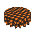 Halloween Plaid Round Tablecloth 60 Inch Water-Resistant Fall Decor