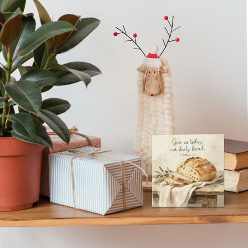 Rustic Christian Wooden Sign Decor 5x5 Inch - Inspirational Wall or Tabletop Decoration