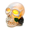 Halloween Black Rose Skull Statue Gothic Resin Skeleton Ornament - Color2