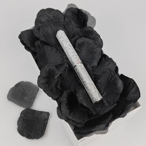 Black Silk Rose Petals 500 Pcs for Wedding Proposal & Romantic Decor - JunSduke