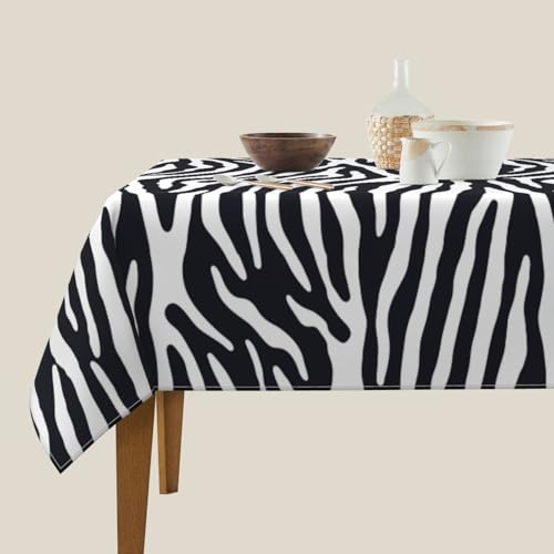 Leopard Zebra Square Tablecloth 60 x 60 Inches Washable Waterproof Decor