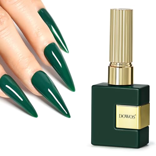 15ML Deep Green Gel Nail Polish - Same Color, Soak Off, Long-Lasting Manicure