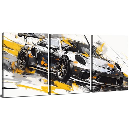 Car Poster Abstract Graffiti Supercar Wall Art for Boys Bedroom 12x16 Inches - Sports Car Variation