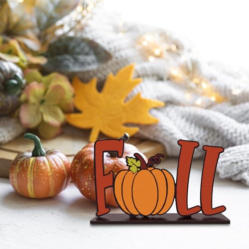 Fall Pumpkin Wooden Table Sign Halloween Farmhouse Decor