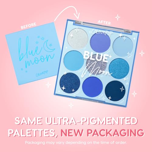 Blue Moon Eyeshadow Palette - Monochromatic Blue Makeup with Matte, Metallic & Duochrome Finishes