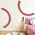 Baseball Wooden Wall Decor - Large Baseball Stitches Sports Wall Stickers for Kids Room & Playroom - Variation: Baseball Wooden
