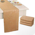 Rustic Burlap Table Runner Set - 3 Pack 12 x 108 Inches for Wedding & Holiday Decor - Style B