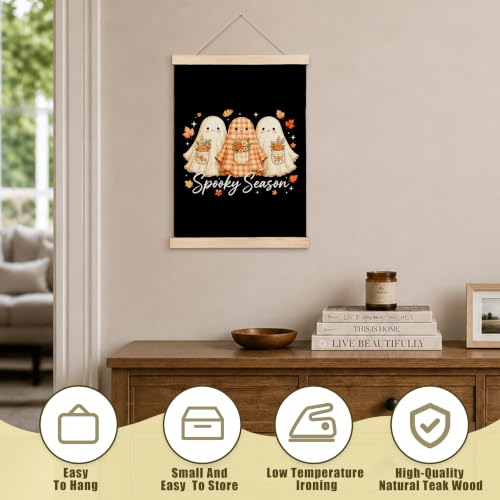 Halloween Ghost Fall Canvas Wall Art Decor 12x16 - Linen Style