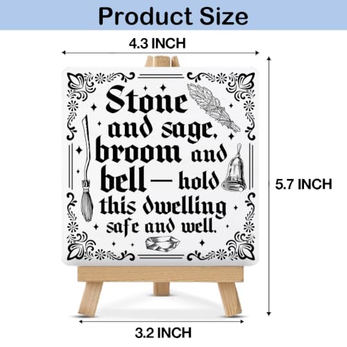 Witch Decor Wood Sign WS104 - Witchy Home Blessing Halloween Tabletop Sign