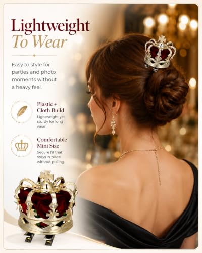 Mini Queen Crown Hair Clip for Women - 3D Hair Accessory