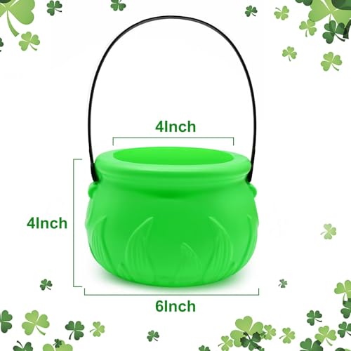 Plastic Green Cauldron Pot - 6 Inch Halloween St Patrick's Day Party Supplies
