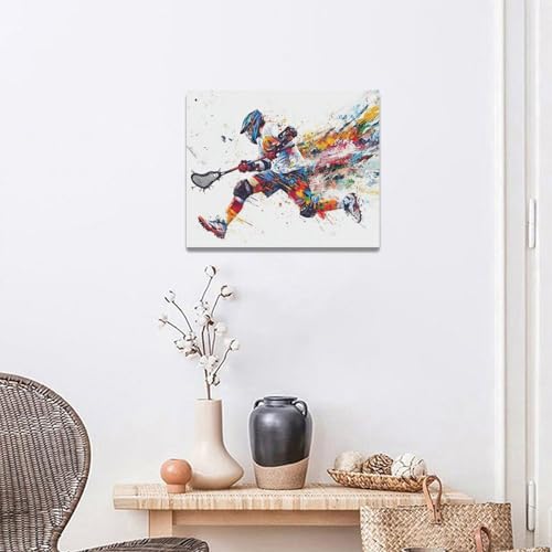 Lacrosse Wall Art Canvas Print - Street Graffiti Sport Decor 20x16 Inches - Variation of THIS listing