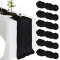 Black Cheesecloth Table Runner Set - 6 Pcs 10Ft Boho Wedding Decor