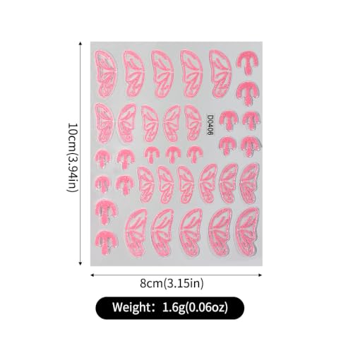 Halloween Nail Stickers Set - Pink Black White 09, 6 Sheets for DIY Nail Art, Ghost Skull & Spiderweb Decals