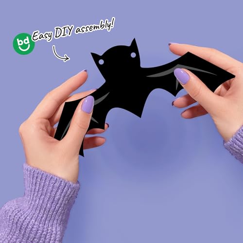 Black Bats Halloween Garland Banner - 15pcs Spooky Party Decorations