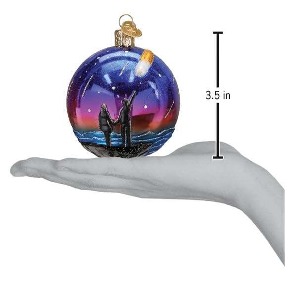 Celestial Glass Christmas Ornament - Hand-Painted Holiday Tree Decoration