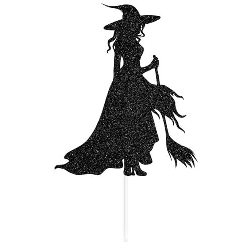 Witch Cake Topper Halloween Birthday Decorations for Girls Women