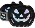 Halloween Iridescent Black Pumpkin Paper Plates 40-Pack - Spooky Party Tableware