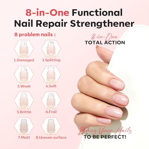 Modelones Nail Strengthener & Growth Polish - Peachy Pink A1