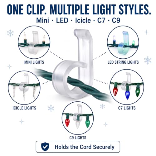 200 Pcs Vinyl Siding Hooks for Christmas Lights – Weatherproof Siding Clips with Variation 200