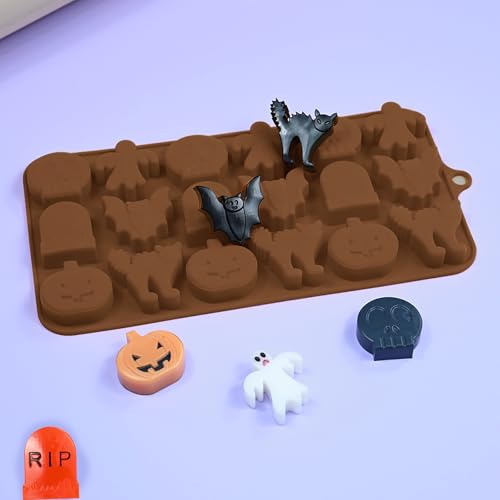 Halloween Silicone Mold Set - 6 Designs for Candy & Cake Decorations - Variation of Halloween