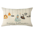 Halloween Ghost Throw Pillow Cover 12x20 Inch Jack o Lantern Candy Corn Decor