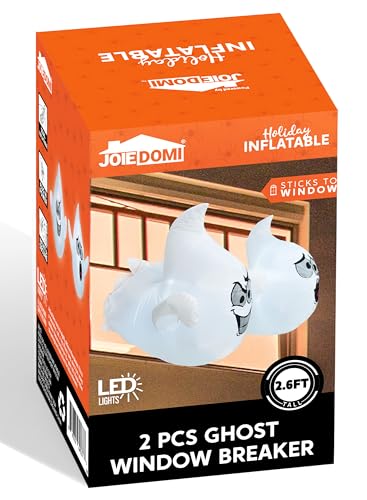 Halloween Inflatable Ghost Decoration with LEDs - Silly Ghost Variant, Outdoor & Window Decor