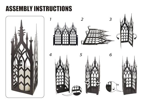 Black Church Window Wall Candle Sconce Set of 2 - Gothic Cathedral Design